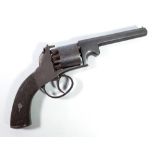 A percussion cap five shot revolver with octagonal barrel, clip, engraved barrel and lock,