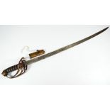 A William IV officer's sabre, with wirework shagreen grip,