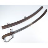 A 1796 light cavalry sabre, with wooden grip,