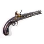 A flintlock pistol, the lock inscribed 'A Waters, Milburyns, 1837' with steel barrel and furniture,