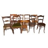 Three 'Oxford' bar back dining chairs, a pair of bentwood chairs, a child's chair,