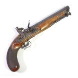 A flintlock pistol, the engraved lock inscribed 'G.