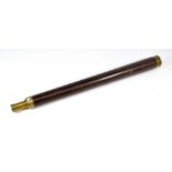 DOLLAND OF LONDON; a 1.5" brass single-draw telescope with leather barrel, length 65cm.