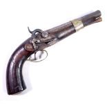 A percussion cap pistol converted from miquelet,