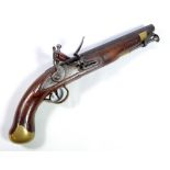 A good quality flintlock holster pistol, the lock inscribed 'WR' beneath crown cipher,