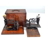 A small mahogany cased late 19th century sewing machine, width of case approx 29cm,