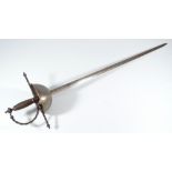 A home-made cup hilt rapier, with wrythen twist cross and knuckle guard,