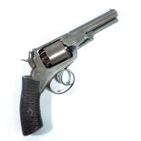 An Adams patent five shot percussion cap revolver with rifled octagonal barrel,