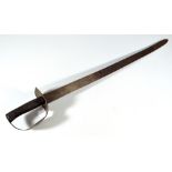 An early 19th century British naval cutlass, with ribbed grip,