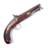 A good quality percussion cap pistol with octagonal barrel inscribed 'Whitehaven',