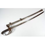 A Victorian rifle brigade sabre, with wirework shagreen grip,
