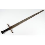 A 19th century Sudanese kaskara, with turned pommel, replaced grip,
