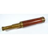 BANKS OF LONDON; a 1.75" brass five-draw telescope, inscribed 'Banks 441, Strand, London Inst.