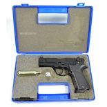 A cased Walther CP88 CO2 .22 air pistol.