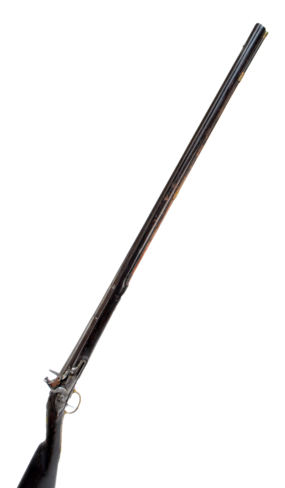 An early Brown Bess style small bore flintlock musket, length 140cm.