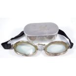 LUXOR GOGGLE NO 6; a rare pair of 1930s tin cased RAF flying goggles by R.