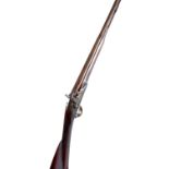 A percussion cap hunting shotgun, converted from flintlock (for restoration), length 123cm.