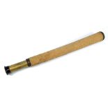 DOBBIE MCINNES LTD OF GLASGOW, GREENOCK & SOUTH SHIELDS; a brass single-draw telescope,