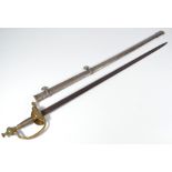 A 1796 pattern infantry officer's sword, with wirework grip,