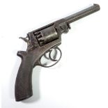 ADAMS; a patent percussion cap five shot revolver, the frame stamped 'Hawkes & Co, 14 Piccadilly',