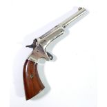 A small single shot break barrel muff pistol, the barrel stamped 'J. Stevens & T.