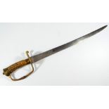 A 19th century European hunting hanger, with antler grip,