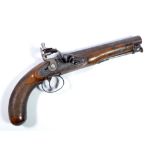 A flintlock pistol, the engraved lock inscribed 'Brander & Potts',
