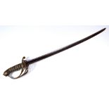 A Victorian sabre, with step pommel, shagreen grip,