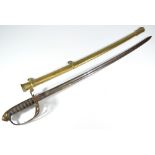 A Victorian light cavalry sabre, with wirework shagreen grip,