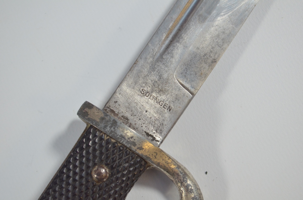 A WWII period German fireman's dress dagger with checkered grip, unnamed blade, - Image 2 of 3