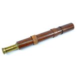 W WATSON & SONS OF LONDON; a military issue 2" brass two-draw telescope,