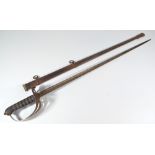 A George V rifle corps light infantry sword, with wirework shagreen grip,