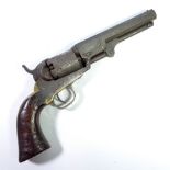 COLT; a patent percussion cap five shot revolver (for restoration), the brass furniture no.