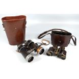 LEITZ; a pair of 7x50 German Third Reich binoculars bearing eagle emblem and no.