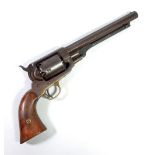 A percussion cap six shot revolver, the octagonal barrel stamped 'E Whitney N.