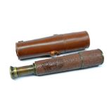 BC LTD & CO; a military issue 1.75" brass three-draw telescope inscribed 'Tel. Sct. Regt. Mk.IIS, B.