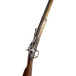 A Snider action 3-band rifle, the lock plate engraved '1860 Enfield' beside 'V.R.