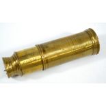 DOLLAND OF LONDON; a simple 1.25" all brass single-draw scope, length 11cm.