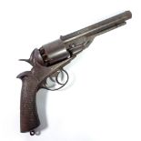 An unusual percussion cap five shot revolver, the turned barrel inscribed 'George H.