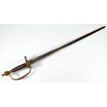 A 19th century spadroon, with ribbed grip,