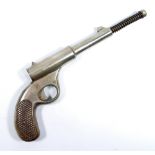 A nickel plated Gat type air pistol.