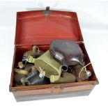 A group of 20th century military flasks, mostly retaining their stitched fabric outer sleeves,