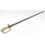 A 19th century naval officer's dress sword, with lion head pommel,
