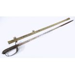A Victorian 4th Volunteer Brigade Liverpool Regiment dress sword, with wirework shagreen grip,
