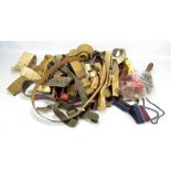 A collection of predominantly military belts including a Victorian General Service example,