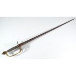 A home-made sword, with 18th century tapering blade, home-made guard,