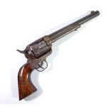 COLT; a 41 six shot revolver with rosewood stock, length 33.5cm.