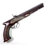 A good and unusual percussion capped pistol converted from flintlock,