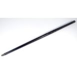 A late 19th/early 20th century gun cane with black tapering body, length 94cm.