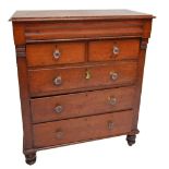 A Victorian mahogany chest of drawers for restoration.